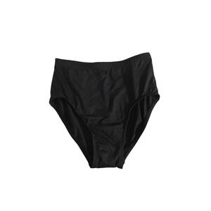 New Black High Waisted Bikini Swim Bottoms Size 6 Full Coverage